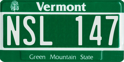 VT license plate NSL147