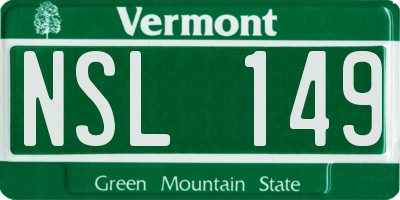 VT license plate NSL149