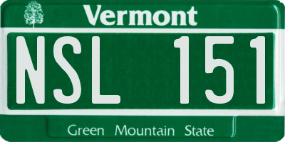 VT license plate NSL151