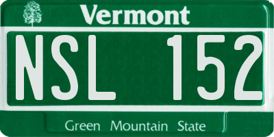 VT license plate NSL152
