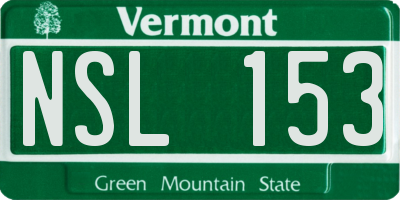 VT license plate NSL153