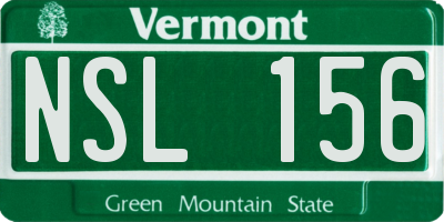 VT license plate NSL156