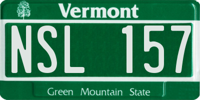 VT license plate NSL157