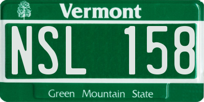 VT license plate NSL158
