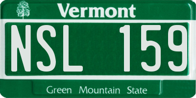 VT license plate NSL159