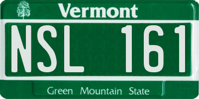 VT license plate NSL161