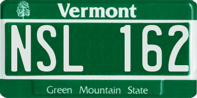 VT license plate NSL162