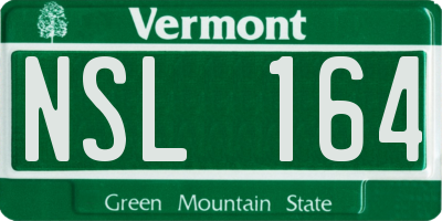 VT license plate NSL164