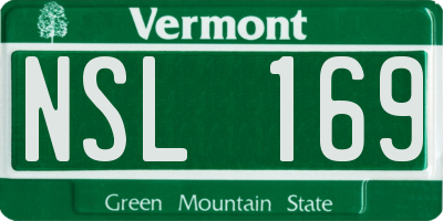 VT license plate NSL169