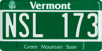 VT license plate NSL173