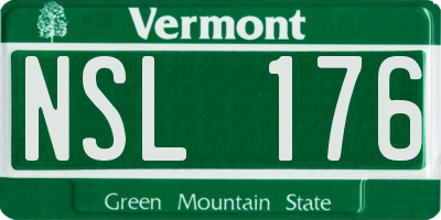 VT license plate NSL176
