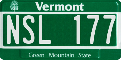 VT license plate NSL177
