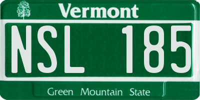 VT license plate NSL185