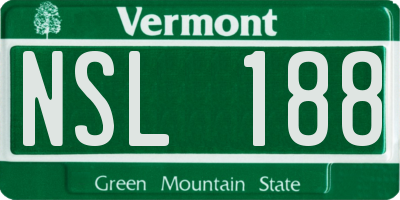 VT license plate NSL188