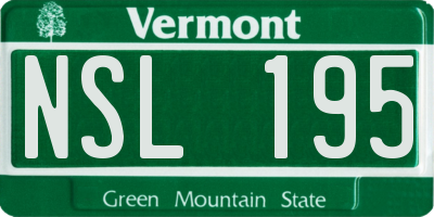 VT license plate NSL195