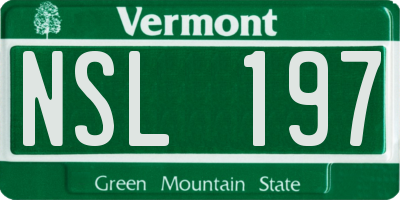 VT license plate NSL197