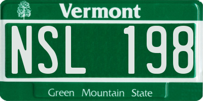 VT license plate NSL198