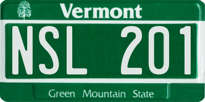 VT license plate NSL201