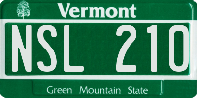 VT license plate NSL210