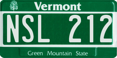 VT license plate NSL212