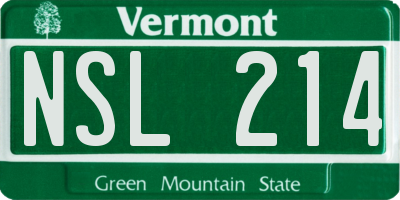 VT license plate NSL214