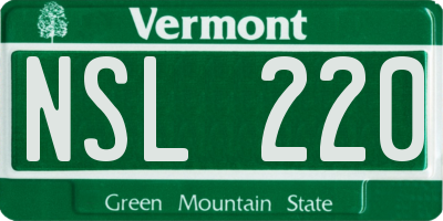 VT license plate NSL220