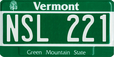 VT license plate NSL221