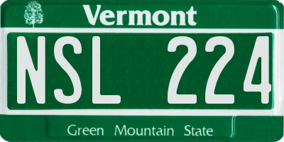 VT license plate NSL224
