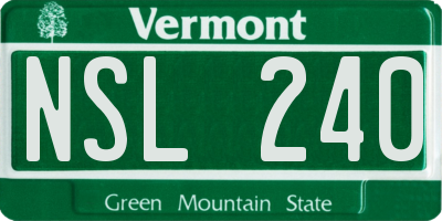 VT license plate NSL240
