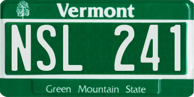 VT license plate NSL241