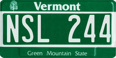 VT license plate NSL244