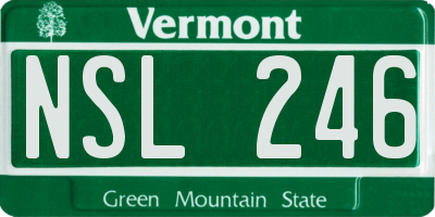 VT license plate NSL246
