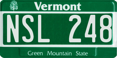 VT license plate NSL248