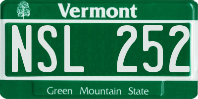 VT license plate NSL252