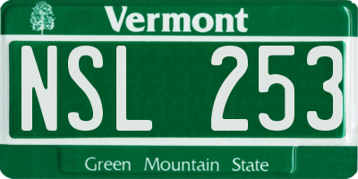 VT license plate NSL253