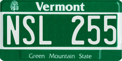 VT license plate NSL255