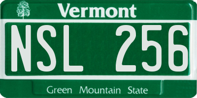 VT license plate NSL256