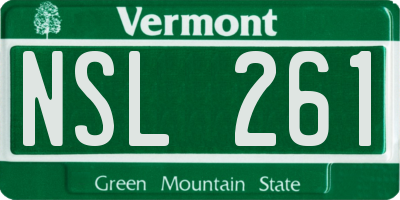 VT license plate NSL261