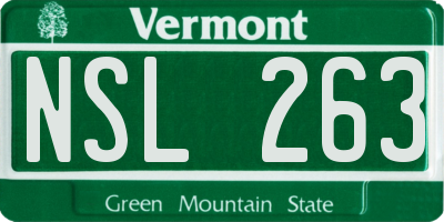 VT license plate NSL263
