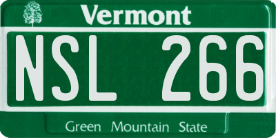 VT license plate NSL266
