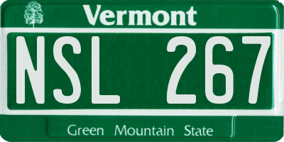 VT license plate NSL267