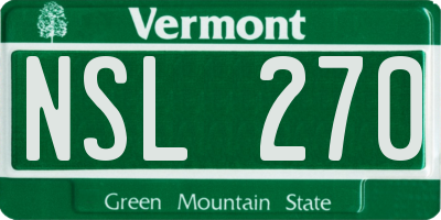 VT license plate NSL270