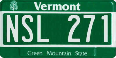 VT license plate NSL271