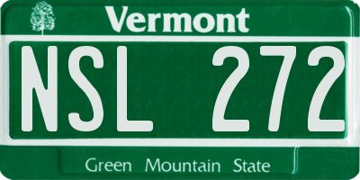 VT license plate NSL272