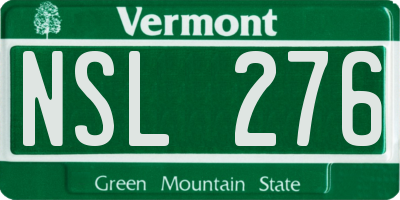 VT license plate NSL276