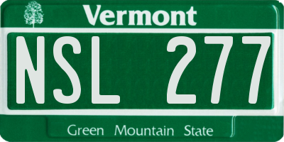 VT license plate NSL277