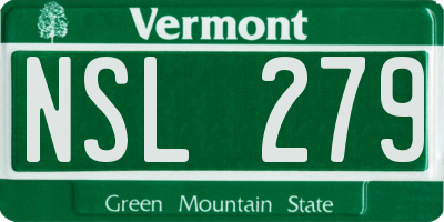 VT license plate NSL279