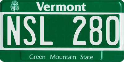 VT license plate NSL280