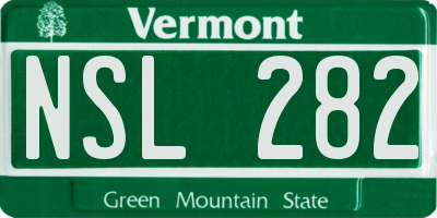 VT license plate NSL282