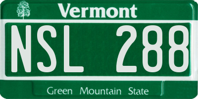 VT license plate NSL288